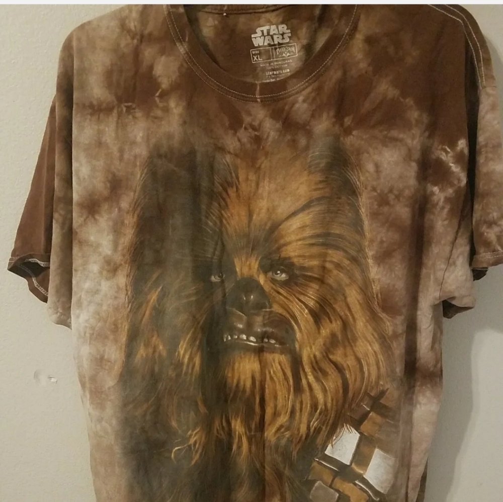 Star Wars Chewbacca Brown Tye Dye Men's T-Shirt Size XL Fifth Sun EUC